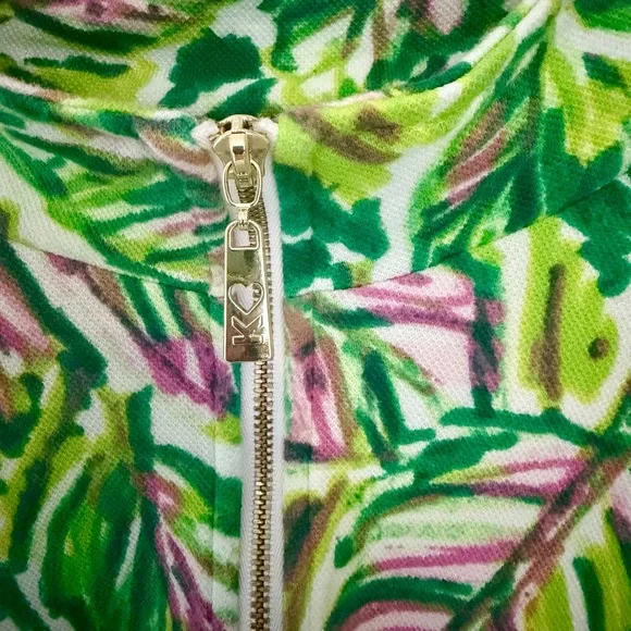 Belle by Kim Gravel Perfect Pique Batik Chic Zip Dress. Size L Like New - Picture 2 of 8